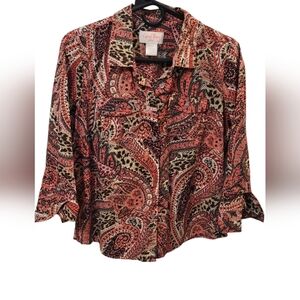 Blouse printed. Size S. Like new. Coral Bay.